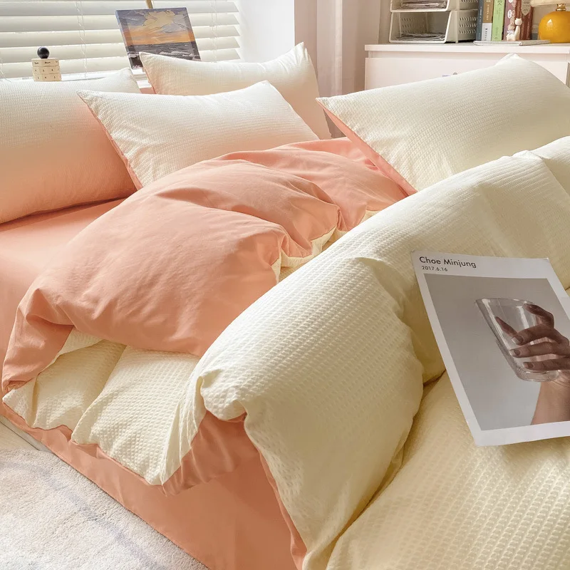 

Modern and Minimalist Quilt Cover, Single Piece Chemical Fiber, Washed Cotton, Ground Wool, Double Layer Yarn