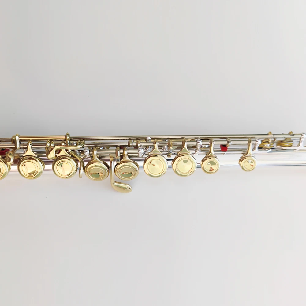 Профессиональная флейта C Tone белая медь позолоченная 16-клавишная закрытая ячейка