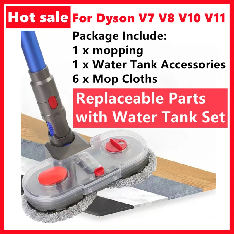 Mop for Dyson Electric Mopping Vacuum Brush Cleaner Cleaning Cloth for Dyson V7 V8 V10 V11 Replaceable Parts with Water Tank Set