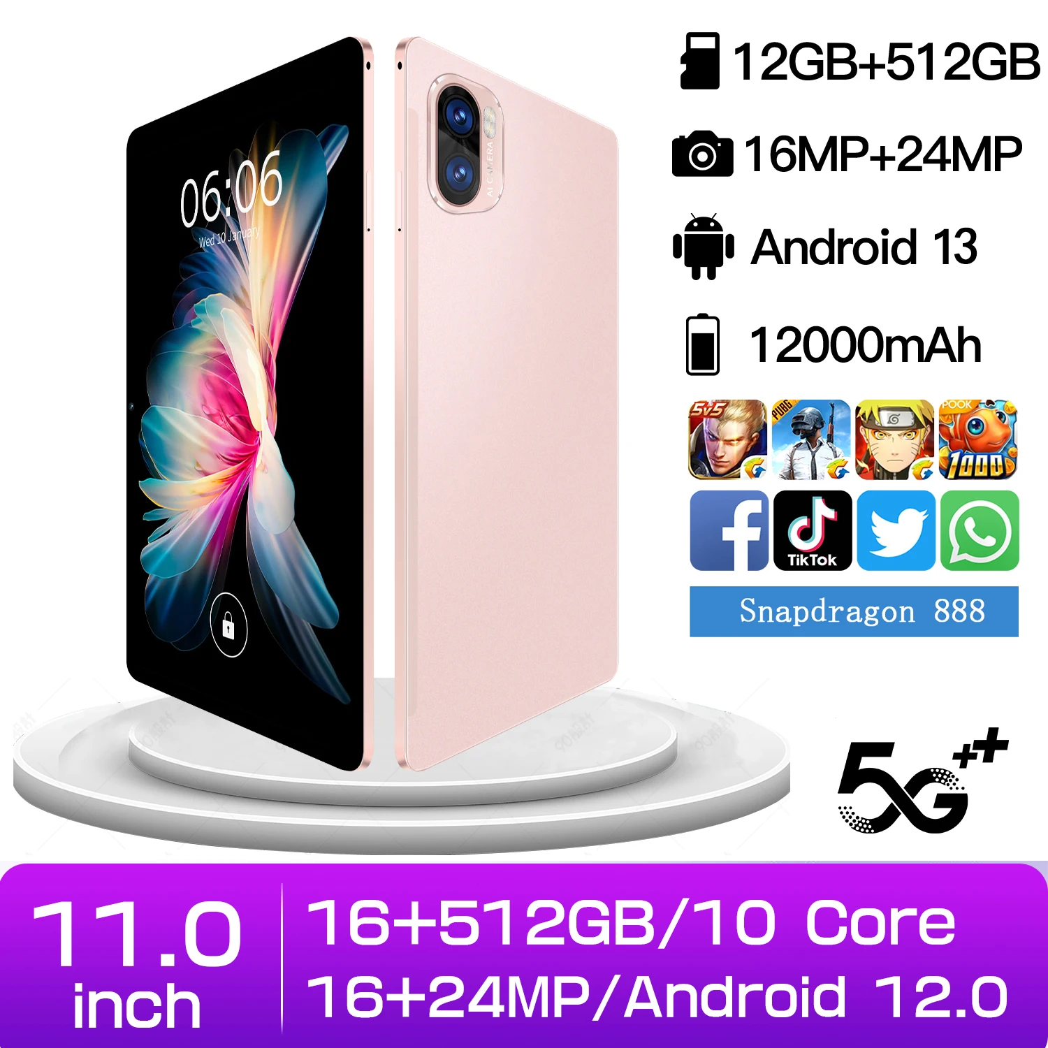 Обновите свой игровой опыт с помощью игрового планшета Pad5 Pro 10 1 дюйма Android 13