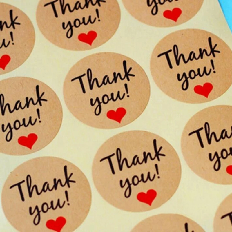 

12/60pcs Thank You Sealing Stickers Thanksgiving Decorations Gift Lable Seal Sticker Brithdays Party Decorations Supplies DIY