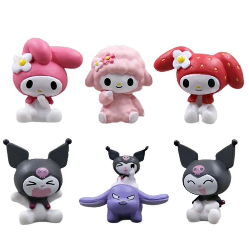 

Аниме-фигурка Kurimo Sanrio My Melody, милые игрушки, мини-костюм, черный демон, комната, декоративные украшения, подарки, Рождественская игрушка для детей