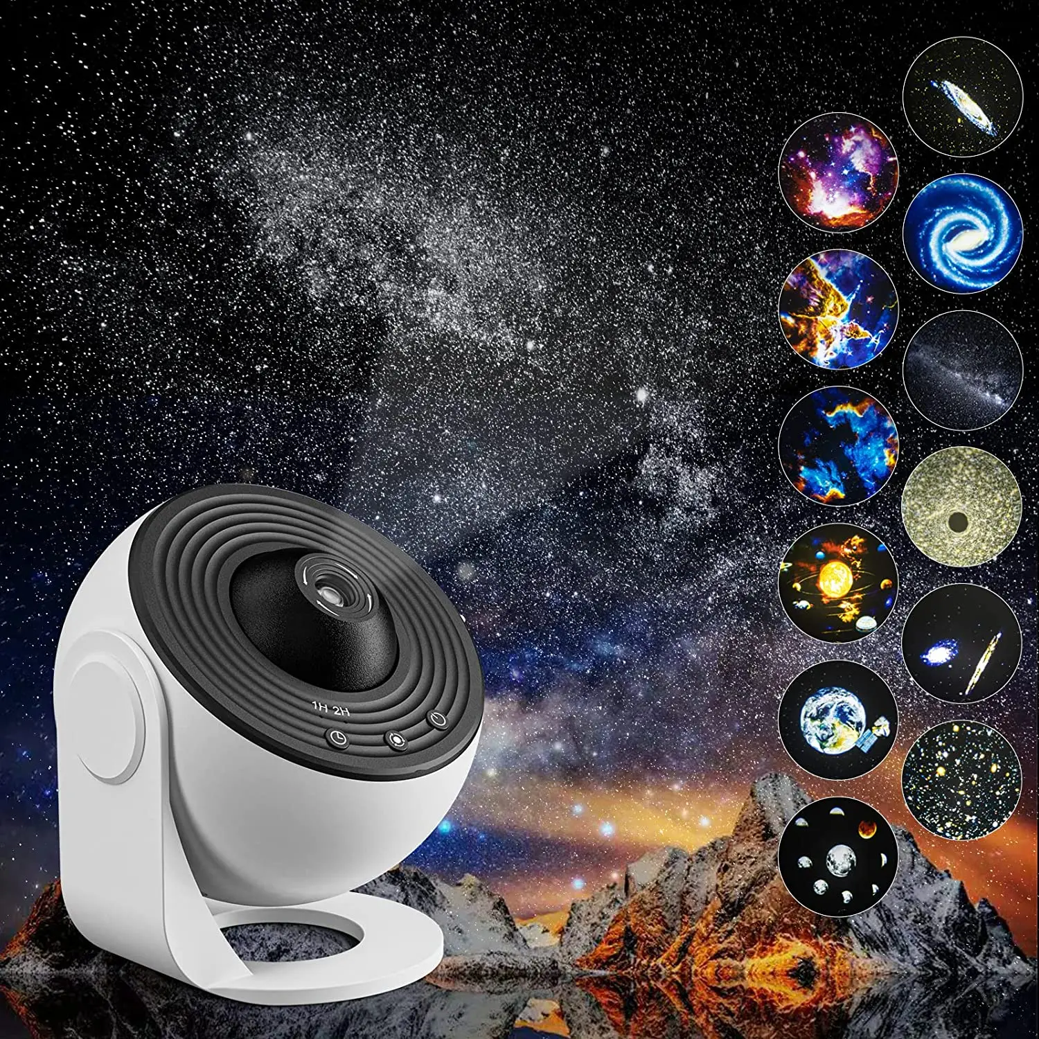 12 IN 1 Galaxy Star Projector LED Night Light Planetarium Starry Sky Projector Lamp for Bedroom Ceiling Room Decor Kids Gifts