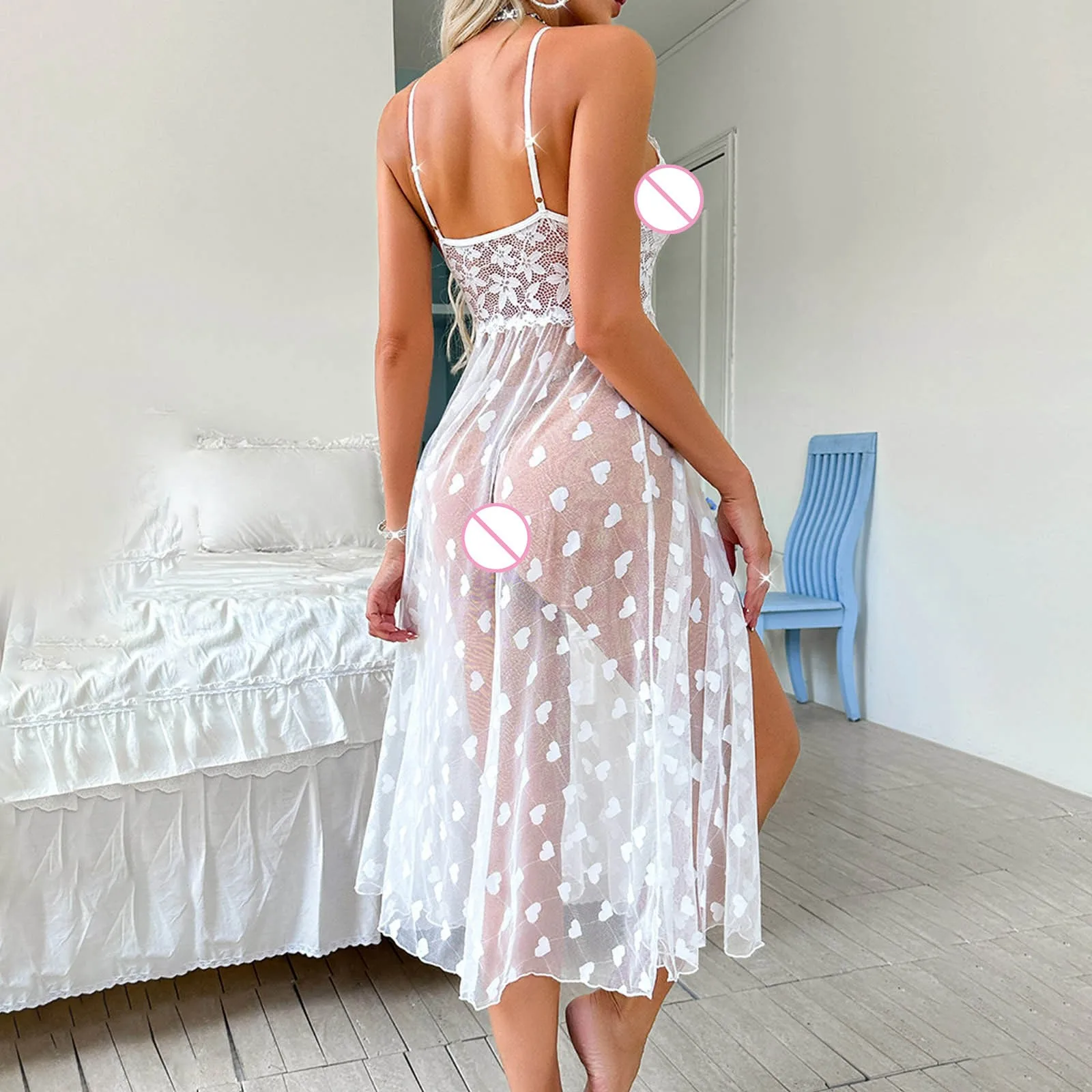 Женское нижнее белье прозрачная сетка ажурные блестки большой размер эластичная