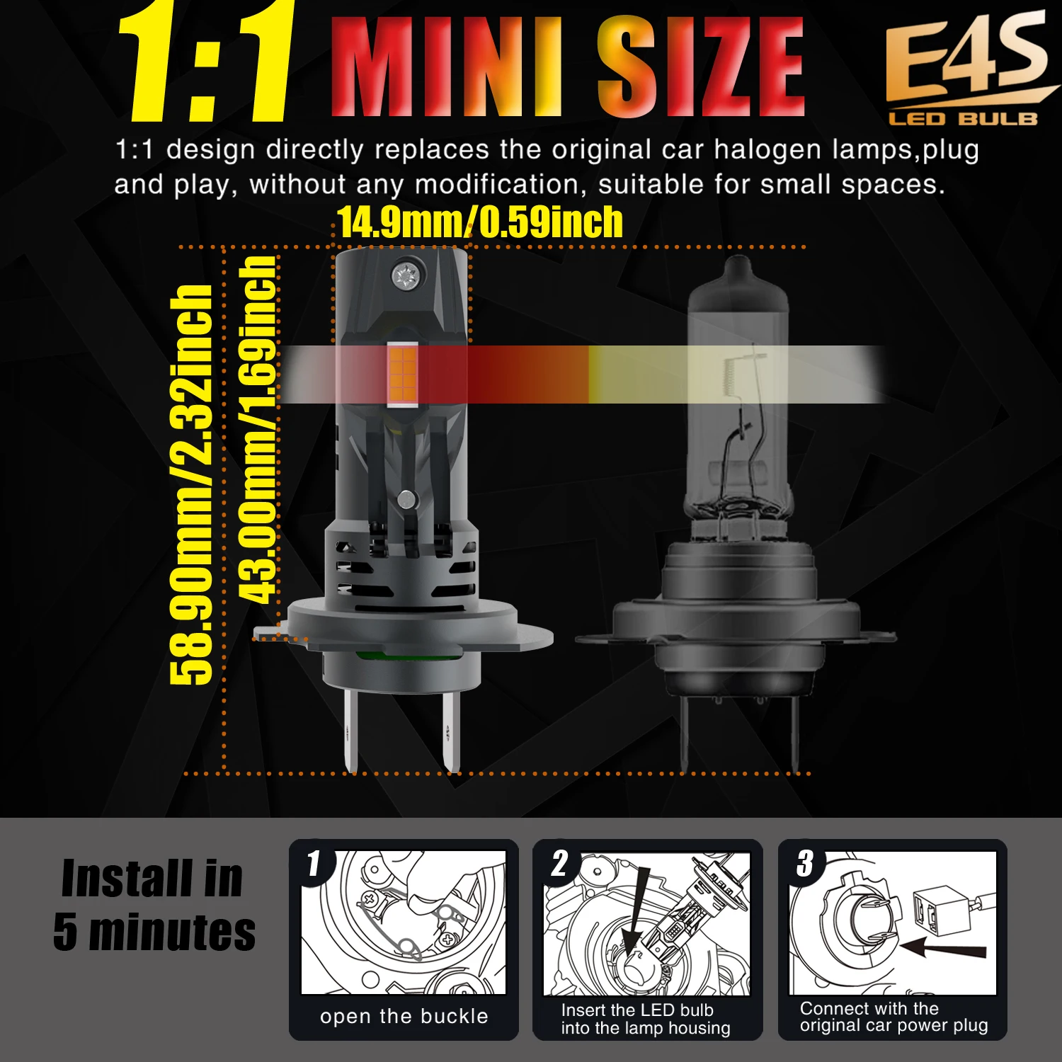 2 шт. Автомобильные светодиодные противотуманные фары 12 В 55 Вт