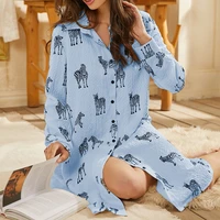 long night gowns womens pajamas cartoon sweet top women sleeves shirt big size mom stripe sexy hot homewear 2022 clothes