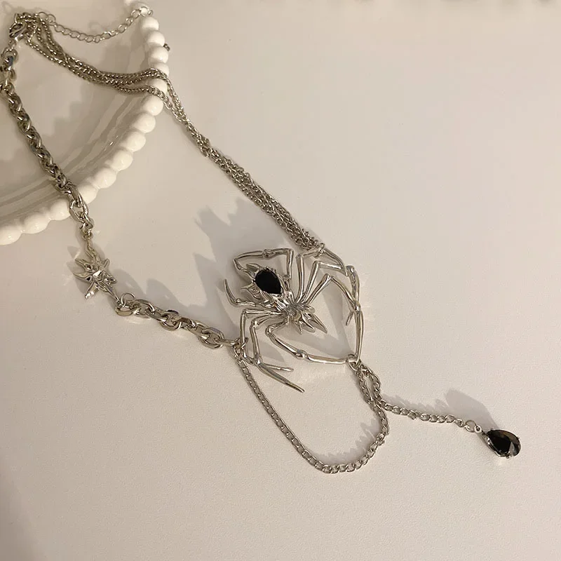 Подвеска-паук ключичная цепочка ожерелье с изображением животного для женщин