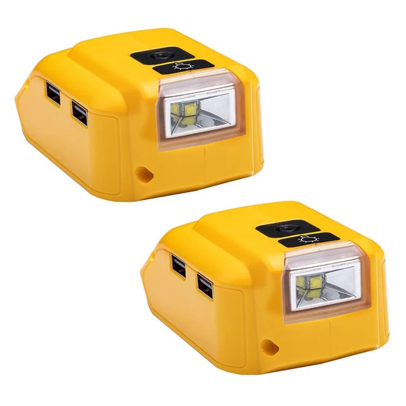 

Replacement DCB090 Suitable For Dewalt 12V18V Lithium Battery Power Tool Charger Dual USB With 3W Lamp 2Pcs