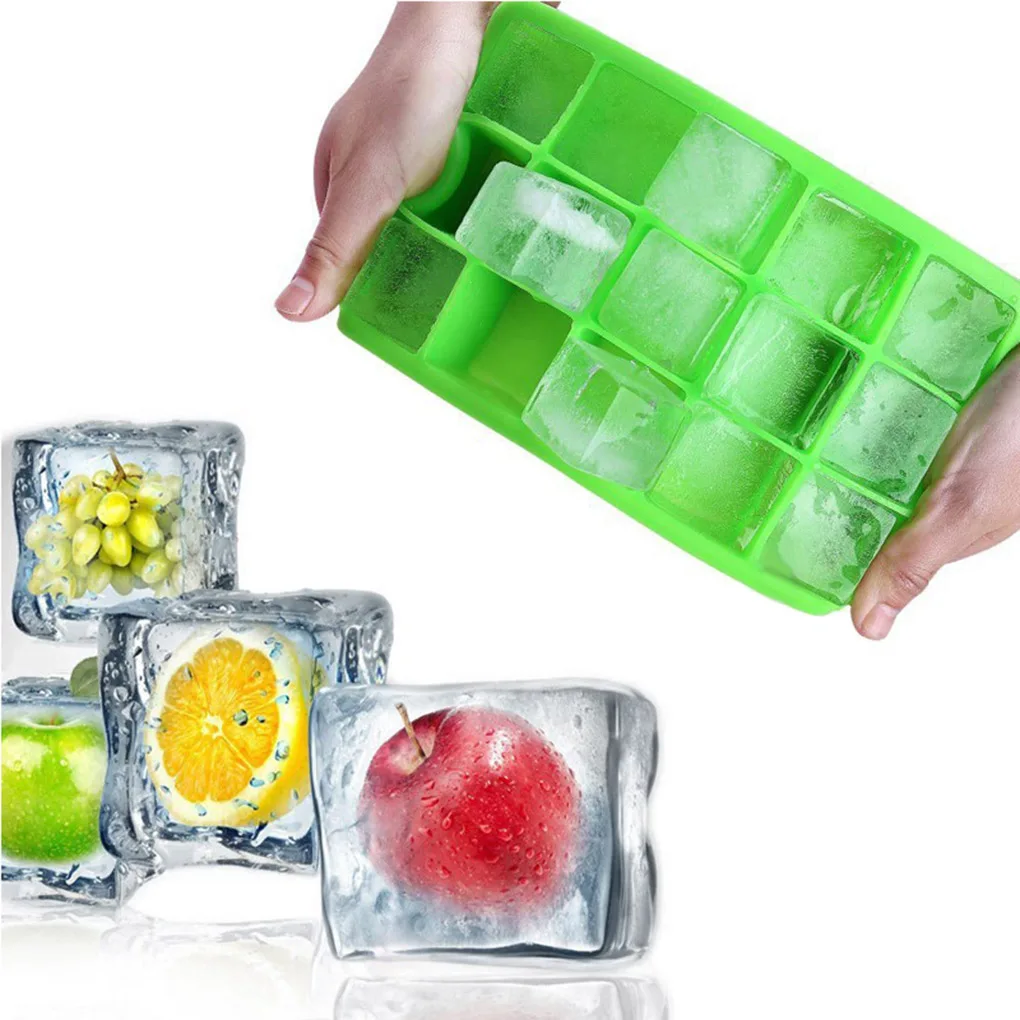 

BPA Free 6/15 Big Ice Tray Mold Giant Large Food Grade Silicone Ice Cube Square Tray Mold DIY Ice Maker Ice Cube Tray
