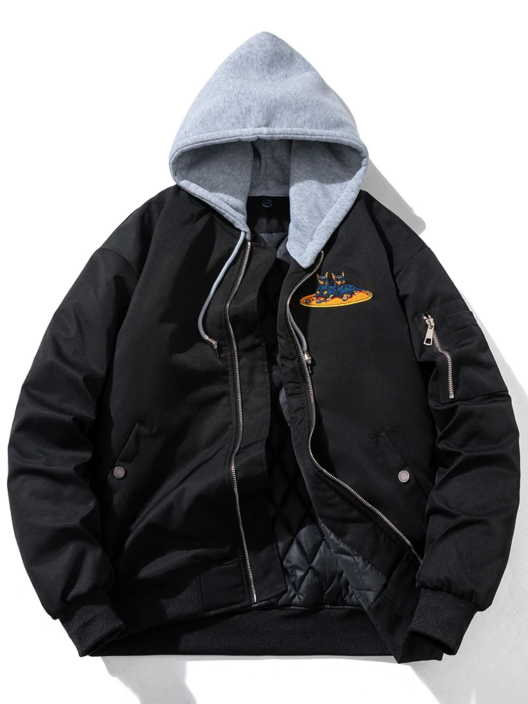Куртка-бомбер с вышивкой для мужчин и женщин модная зимняя бейсбольная куртка в
