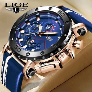 LIGE Fashion Mens Watches Top Luxury Brand Waterproof Sport Wrist Watch Chronograph Quartz Military  in India
