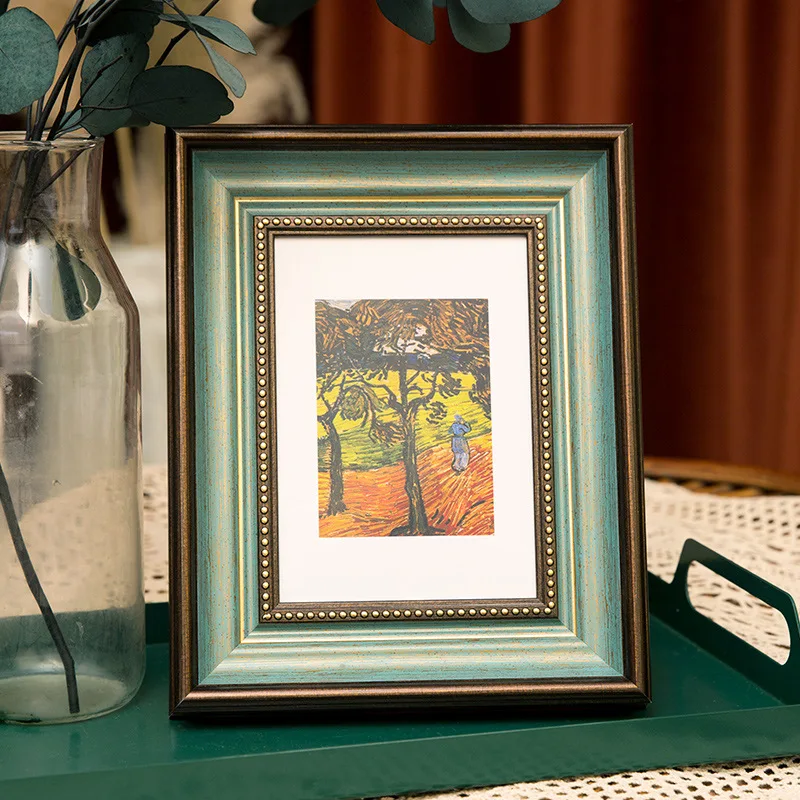 

Frame Home Decoration Painting American Retro Style Coffee Fashion Resin Frame HD Plexiglass Wall Hanging Art Desktop Decoration