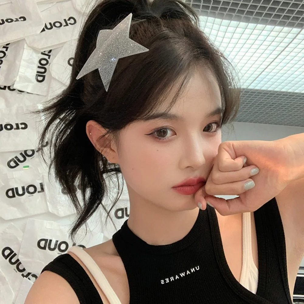 

Irregular Shiny Star Hair Clip Spring Clip Sweet Cool Super Flash Harajuku Pentagram Hair Clips for Women Girls Hair Accessories