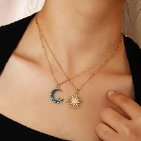 bohemian retro pearl moon sun choker necklace statement choker clavicle ethnic totem necklaces for women jewelry aretes de mujer