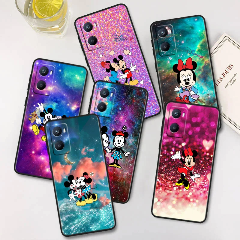 

Mickey Minnie colorful Phone Case For OPPO A56S A55 A54S A53S A52 A33 A32 A31 A16S A16 A12 A11S A9 A5 2020 Black Cover