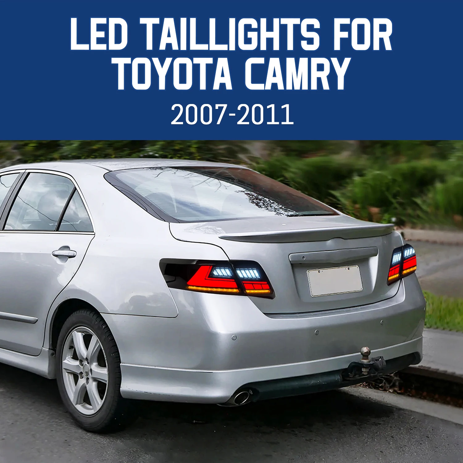 Фото Задние фонари HCMOTIONZ для Toyota Camry 2007-2011, светодиодные задние фонари в сборе, DRL с анимацией при запуске, версия для США (Aurion XV40) №2