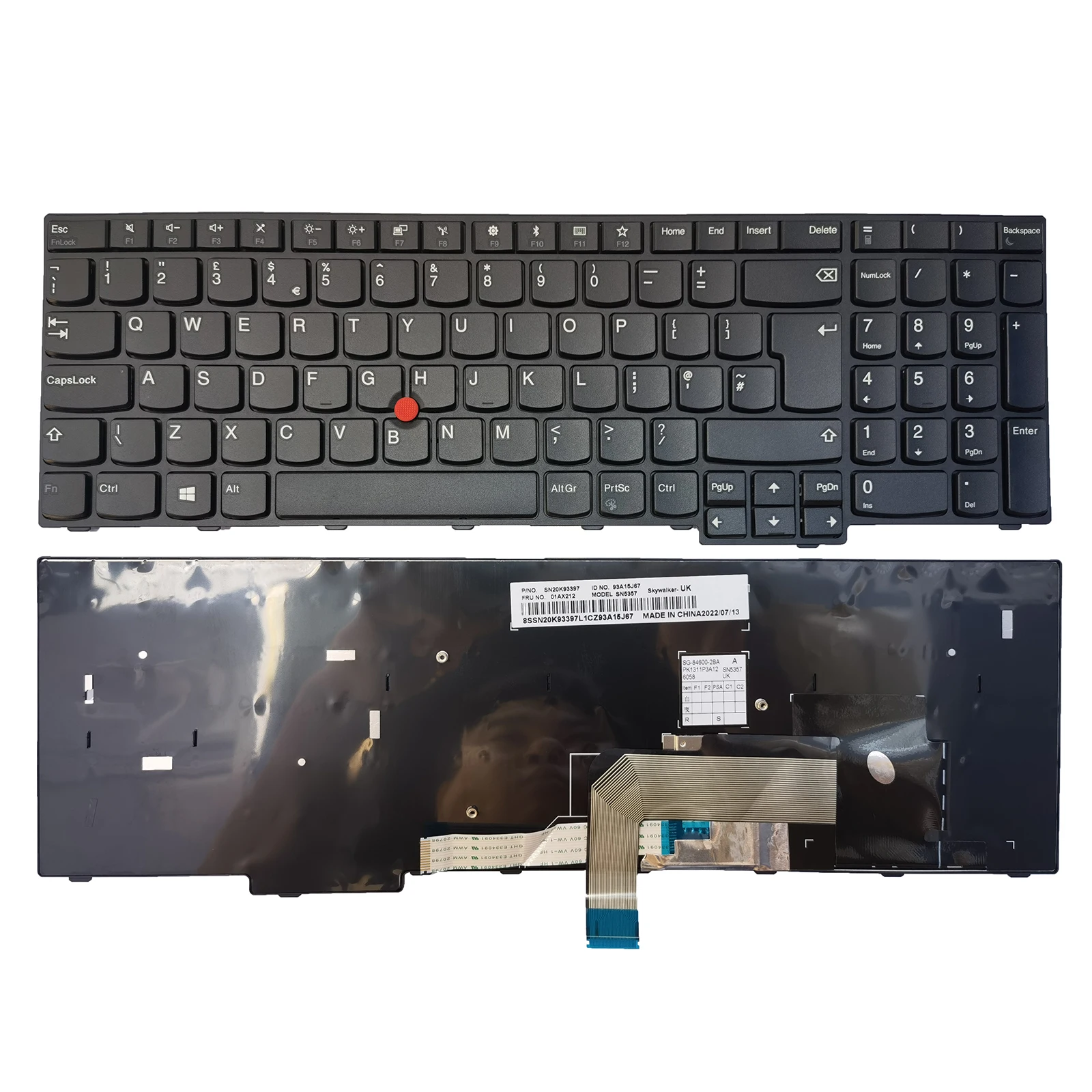 Новая британская черная клавиатура для ноутбука Lenovo IBM ThinkPad Edge E570 (20H5 20H6) E570C E575 (20H8)