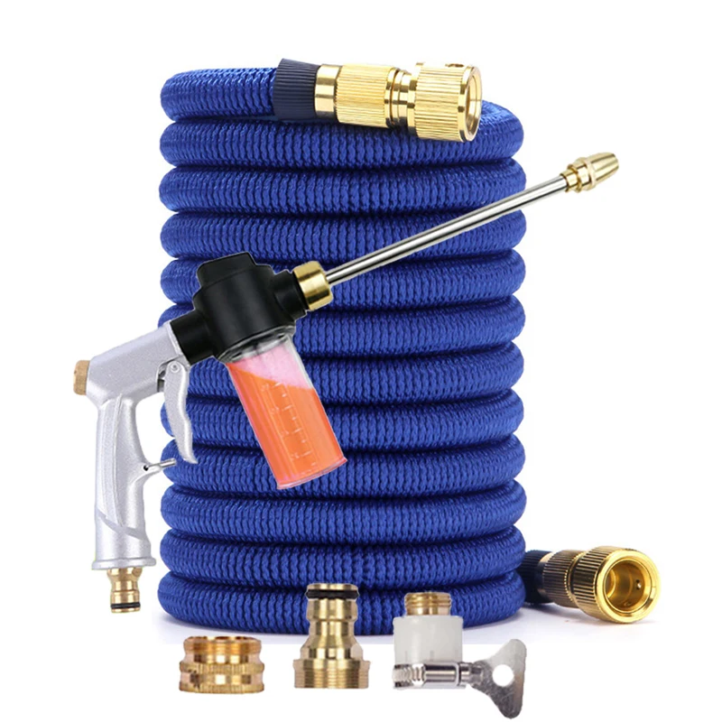 

16FT-150FT Expandable Garden Hose with Water Gun Adjustable Nozzle Flexible Pipe Hose High Pressure Sprinkler Foam For Car Wash