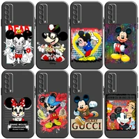disney mickey mouse cartoon phone case for huawei honor 7 8 9 7a 7x 8x 8c v9 9a 9x 9 lite 9x lite soft black liquid silicon