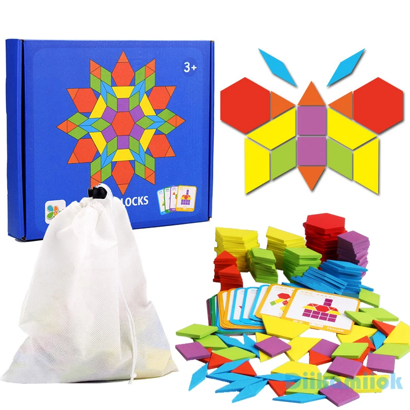 

155pcs Wooden Jigsaw Puzzle Colorful Baby Montessori Educational Toys Children Learning Developing Toy Boys Girls Holiday Gifts