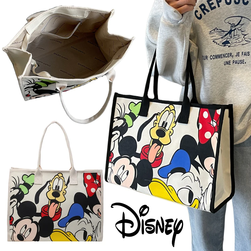 Холщовая сумка через плечо с Микки Маусом Диснея большая вместительная для
