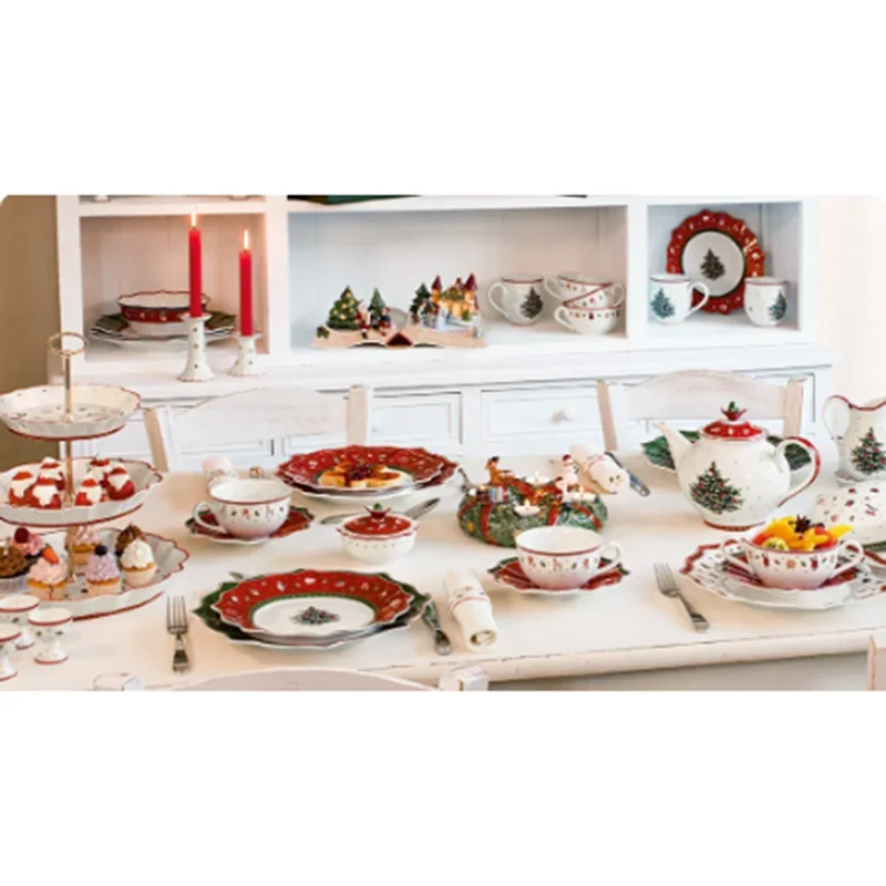 Рождественская посуда Weibao плоская тарелка круглая обеденная для торта кружка