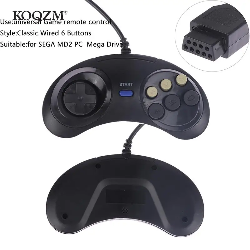 

Новый проводной 6 кнопок для USB SEGA классический геймпад USB игровой контроллер джойпад для SEGA Genesis/MD2 Y1301/ PC / Mega Drive