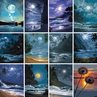 40x50cm paint by number moonlight landscape for adults unique gift hand painted diy oil painting by numbers home decor no frame