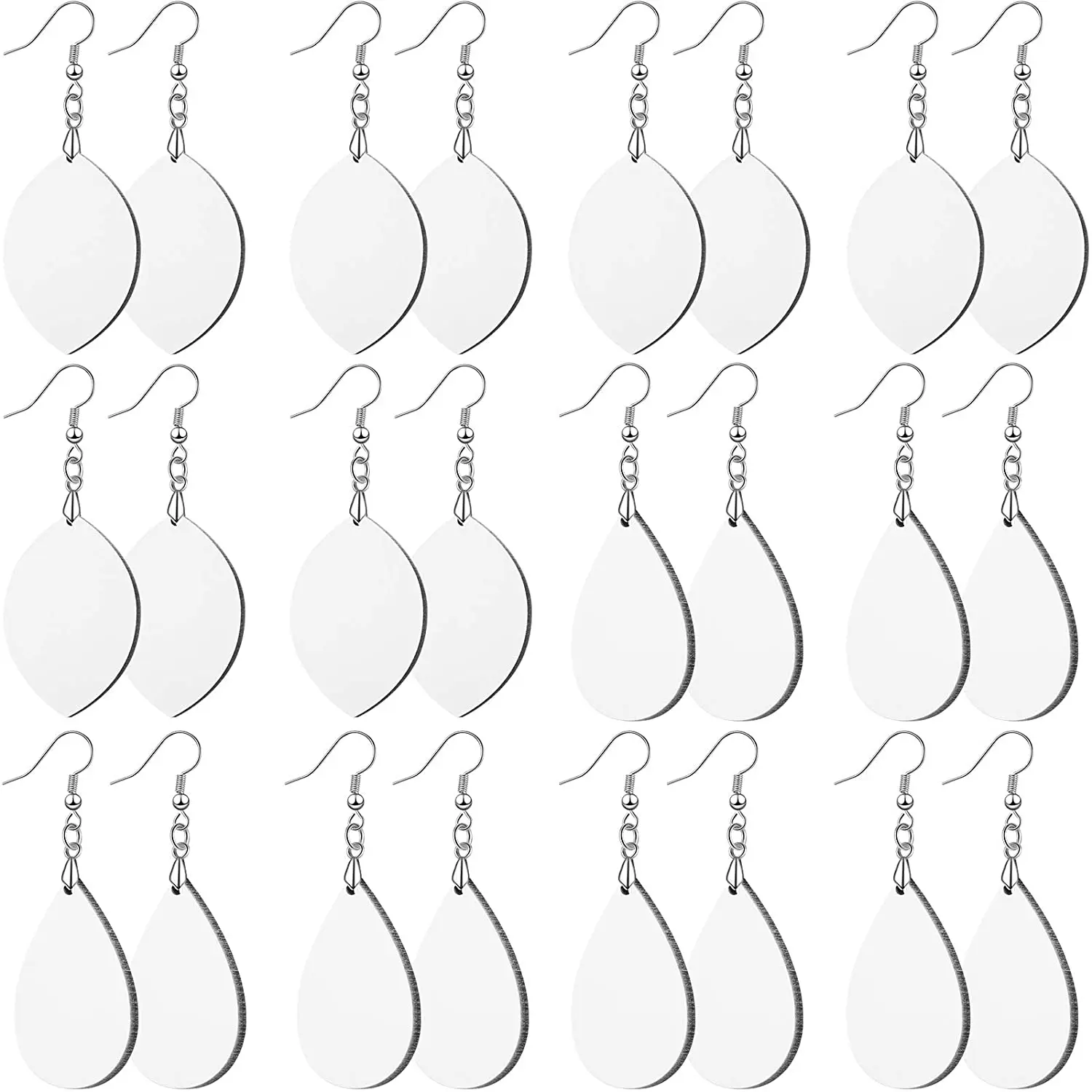 

Sublimation Earrings Blank Heat Transfer Wire Hook Earrings Unpolished Wooden Teardrop Earrings Pendant