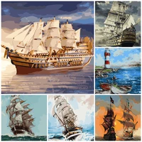 2022 paint girl diy painting by numbers sea view ship 40x50cm va 2506 oil painting homedecor