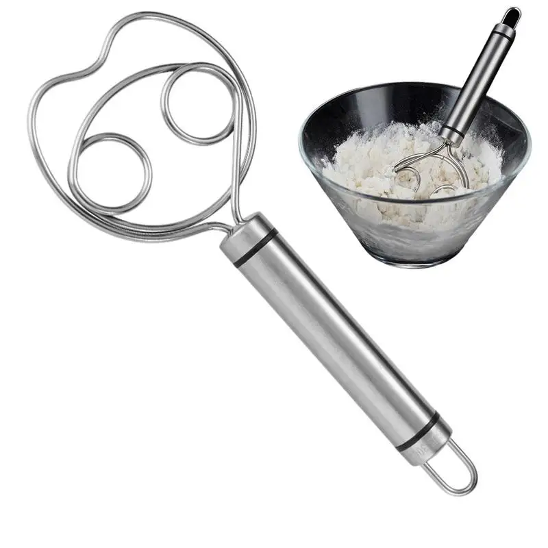 

Danish Dough Whisk Bread Mixer & Cake Pastry Dough Mixer Wooden Handle Multi Function Stick Egg Beater Kitchen Baking Blender