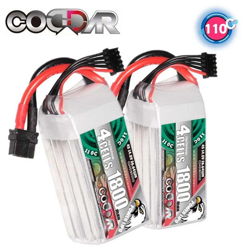 

CODDAR 4S 14.8V Lipo Battery 1800mAh 110C Mini Quad With XT60 For RC FPV Car Boat Quadcopter Helicopter Airplane Drone