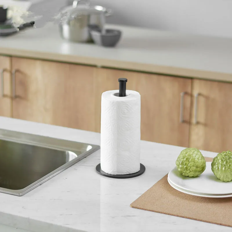 

Roll Paper Organizer Black Kitchen Home Paper Toilet Desktop Desktop Steel Rack Tissue Shelf Stainless Holder Storage Holder