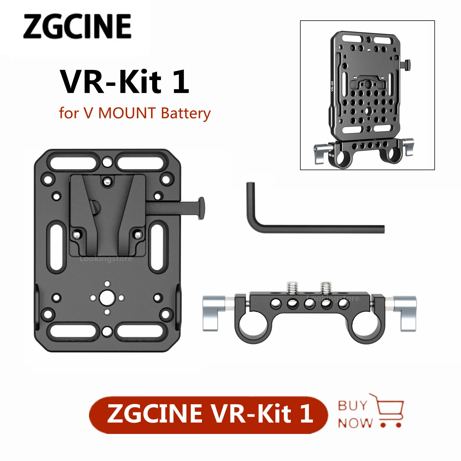 

ZGCINE VR VR-01 V Mount Battery Adapter Plate Supply Splitter with 15mm Rod Clamp For Sony Canon DSLR Camera