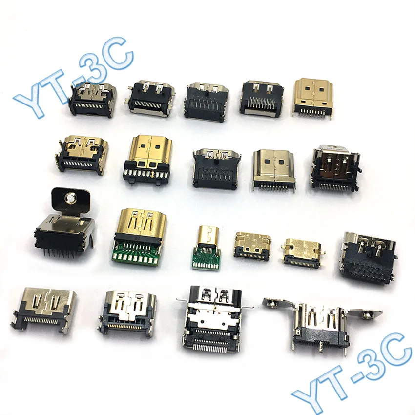 Nova Hdmi 20p Macho Plug Conector Hdmi Fêmea Tomada Jack Reparação Hdmi Substituição Placa Pcb Faça Você Mesmo Parte Conector Peças