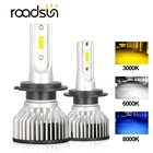 Светодиодсветодиодный фары H7 лампы H11 H9 H8 H4 H1 9004 9005 9006 9007 HB2 HB3 HB4 HB5 Автомобильные фары 3000K 6000K 8000K автомобильные турбо противотуманные фары