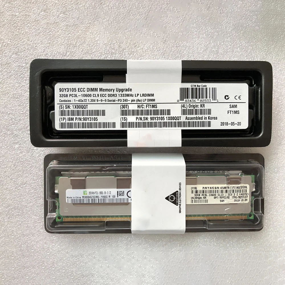 Для IBM 3850 X5 X3500 3650 M4 3950 90Y3105 90Y3107 47J0176 32 ГБ 1333 ECC REG DDR3 Серверная память
