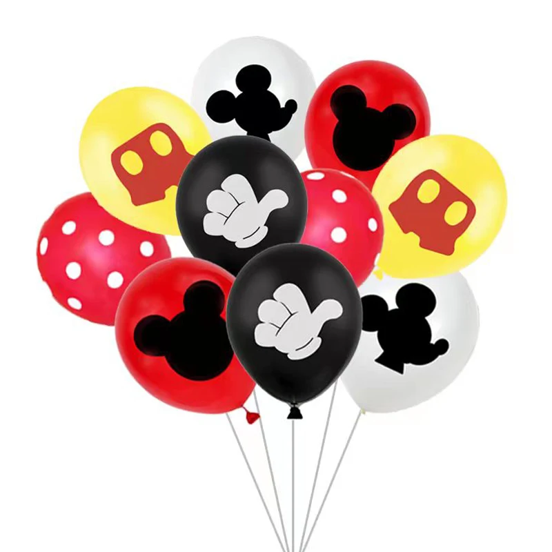 

10Pcs Mickey Minnie Mouse Balloons Disney Cartoon Latex Balloon Baby Shower Birthday Party Decorations Kids Classic Toy Air Gift
