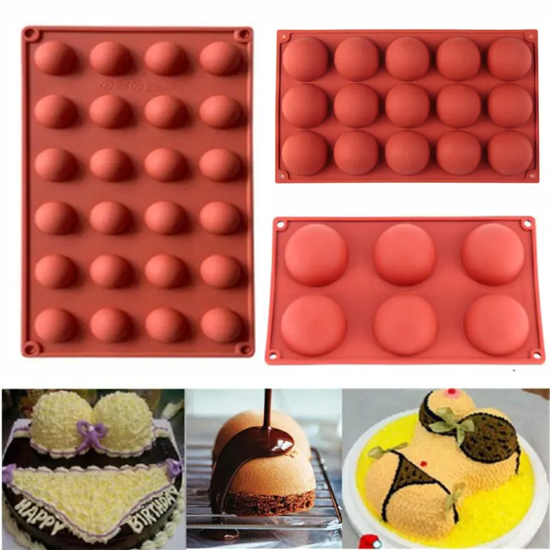 

1Pcs Fondant Bakeware Silicone Mold Ball Sphere For Cake Pastry Baking Round Shape Dessert Mould Chocolate Candy DIY Decorating