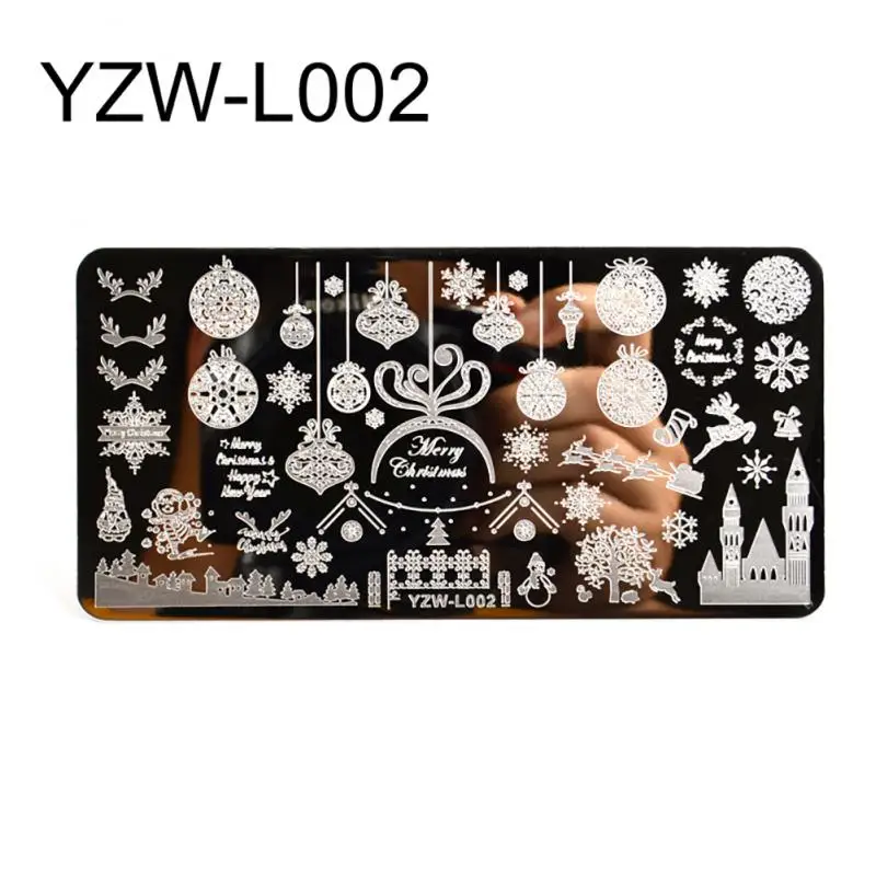 Зимний новый год Рождественский дизайн трафарет для ногтей маникюра инструменты