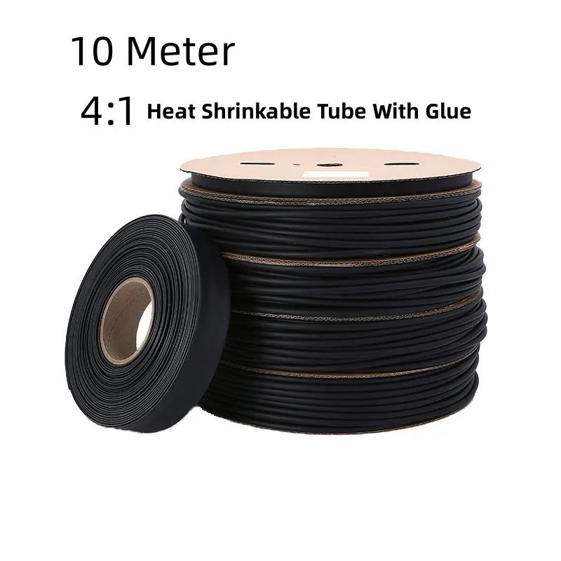 

10 Meter 4:1 Rubber Heat Shrinkable Sleeve Waterproof Electrical Insulating Sleeve Sealing Protection Winding Pipe