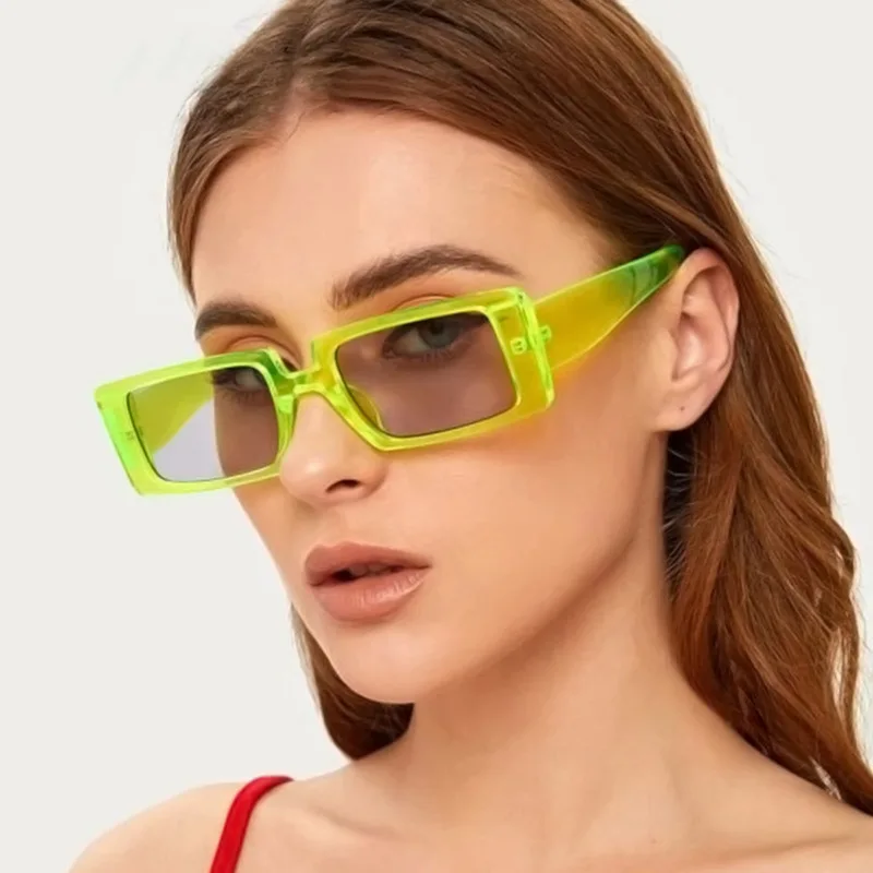 

Small Rectangular Women's Sunglasses Retro Brand Designer Sun Glasses Square Vintage Zonnebril Dames Lenses Decorative