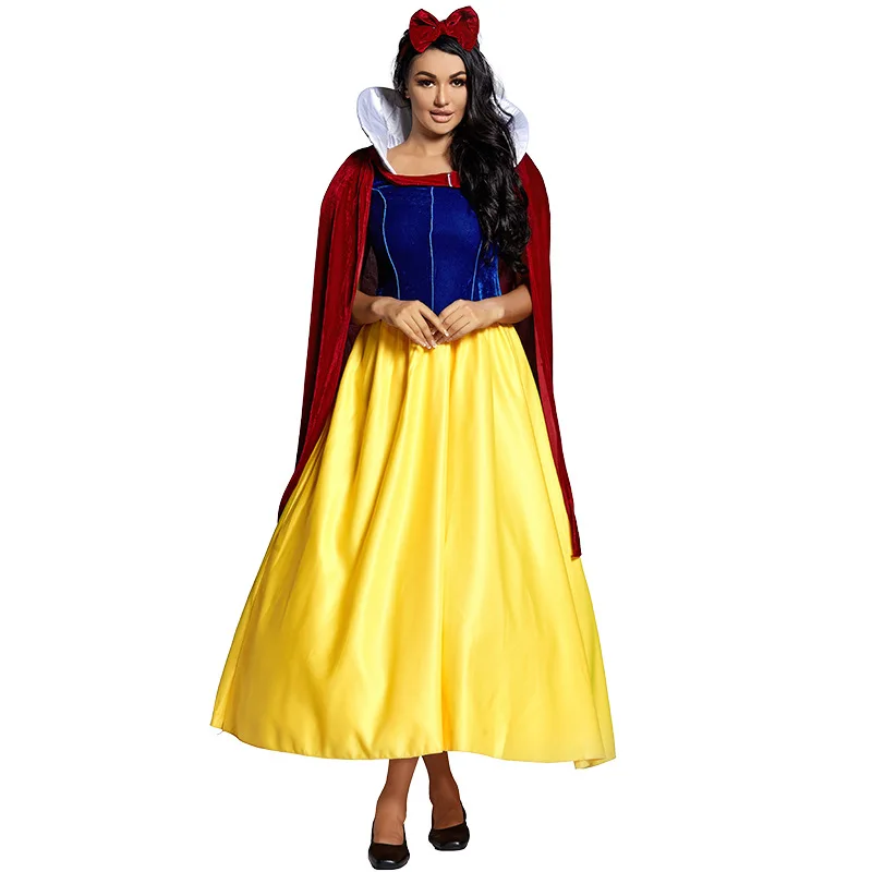

Adult Women Queen Princess Drama Stage Long Dress Gown Headwear Shawl Cloak Set Halloween Cosplay Costumes Role Play Outfit