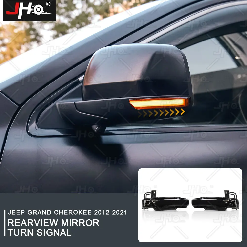 JHO Car Side Mirror LED Turn Signal Light Replace Indicator Blinker Lamp For WK2 Jeep Grand Cherokee 2011-2021 Accessories