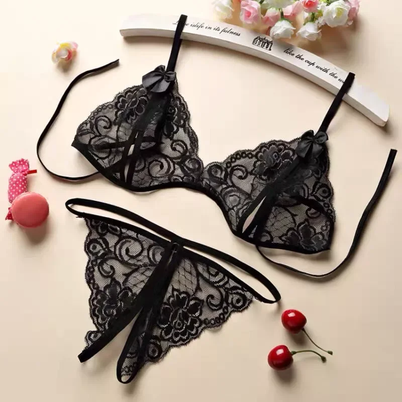 

Lace Heart-shaped Underwear Set Adjustable Shoulder Straps Beautiful Back Ladies Valentine's Day Gifts Sexy Lingerie Set
