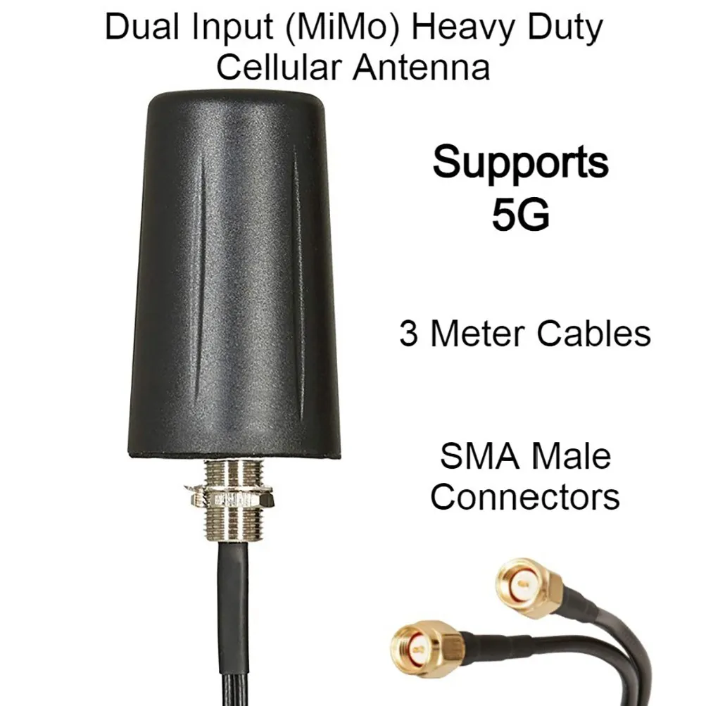 Najtaniej 5G 4G LTE MiMo 5dBi Zewnętrzna Szerokopasmowa Antena Mobilna Pojazd Antena Zewnętrzna Złącza SMA 3 M RG174 Kabel Zestaw Z Anteną