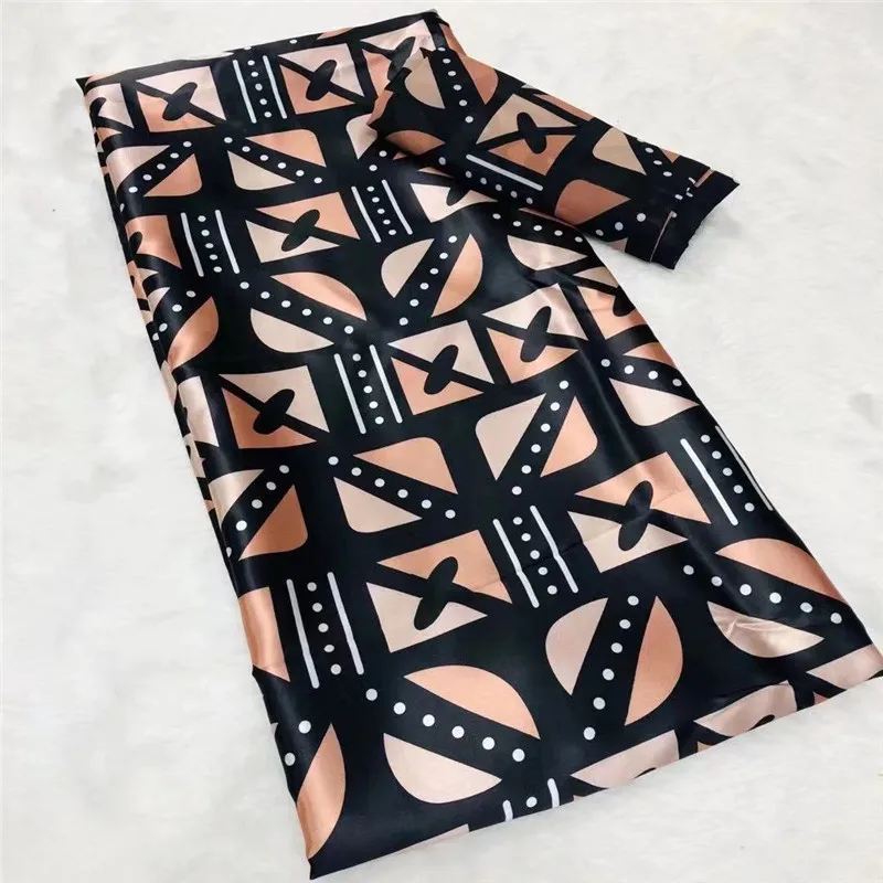 

African wax ribbon silk wax ankara 2023 satin fabric 4 yards audel/modell Organza fabric for dress +2 yards chiffon XM052901