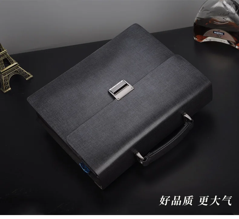 Business Handbag Men's Bag Strap Password Lock Briefcase Men's Large Capacity Leather Bag Portfolio Lawyer Bag Office Bag Men