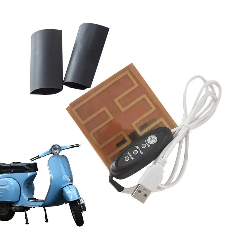 

Handlebar Hand Warmers Electric Heating Pad Hand Warmer Handlebar Grips Heated Handlebar Covers With 3 Gear & USB Interface For