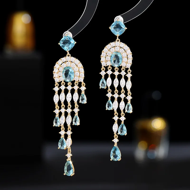 

Long Drip Tassel Earrings